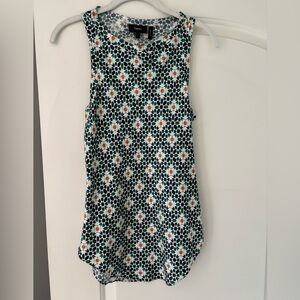 Theory Geometric Tank Top - Black, White, Orange